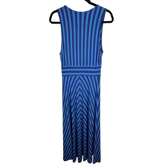 Maeve Anthropologie Bisevo Ribbed Blue Striped Maxi Dress Sleeveless Petite S - Picture 8 of 16